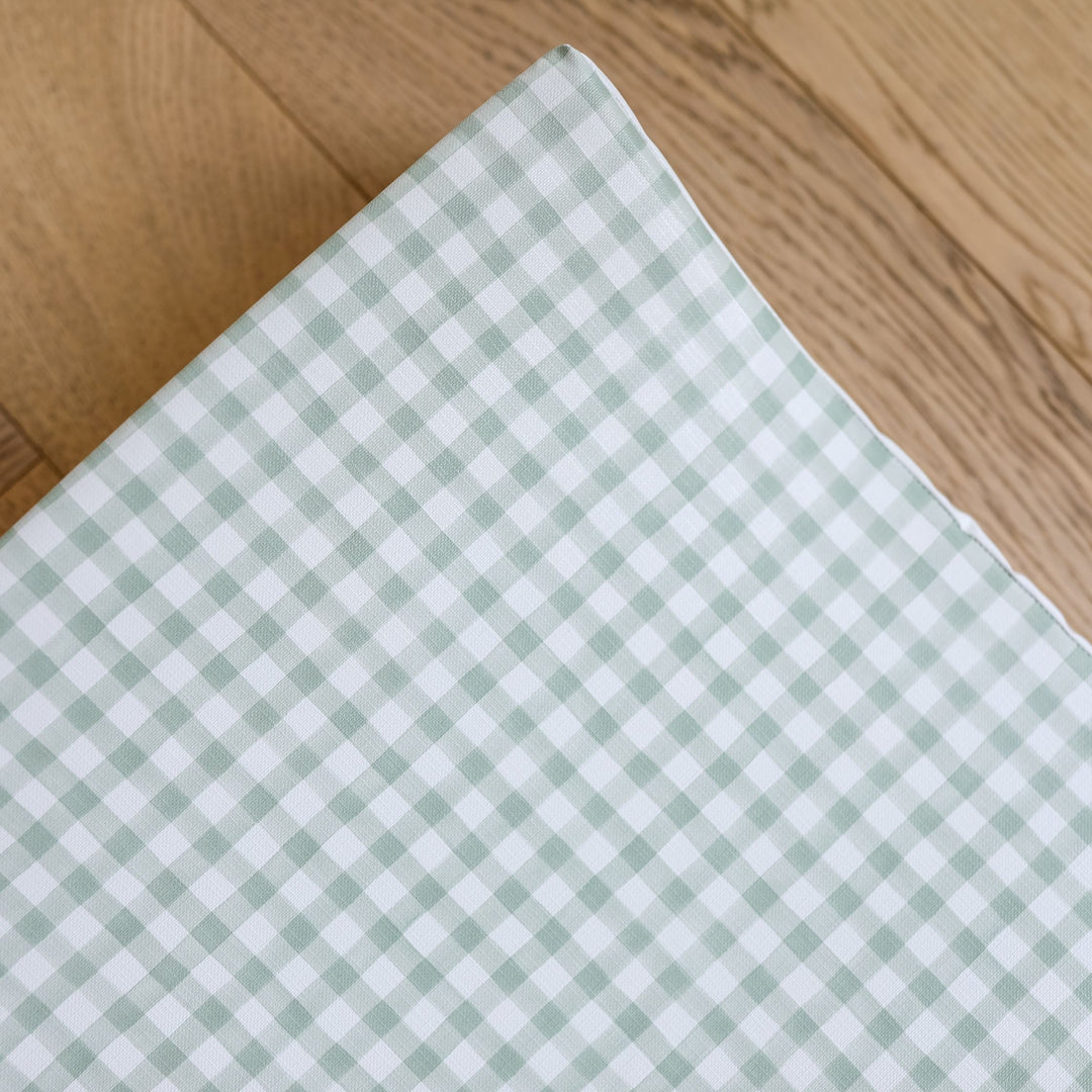 Mabel & Fox - Wedge Baby Changing Mat - Sage Gingham - Mabel & Fox