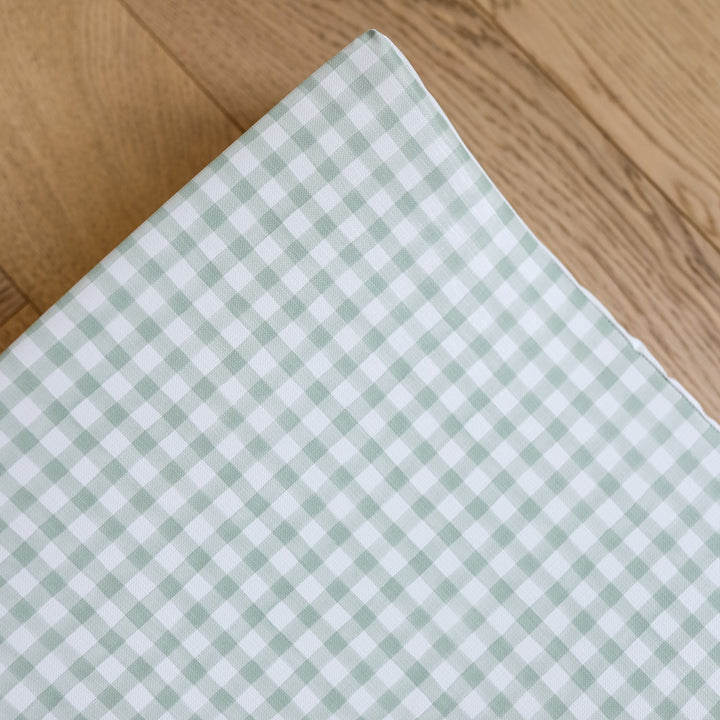 Mabel & Fox - Wedge Baby Changing Mat - Sage Gingham - Mabel & Fox