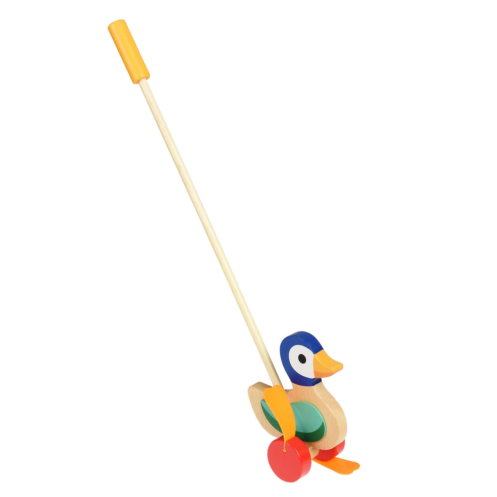 Rex London - Traditional Wooden Push Along - Flapping Duck - Mabel & Fox