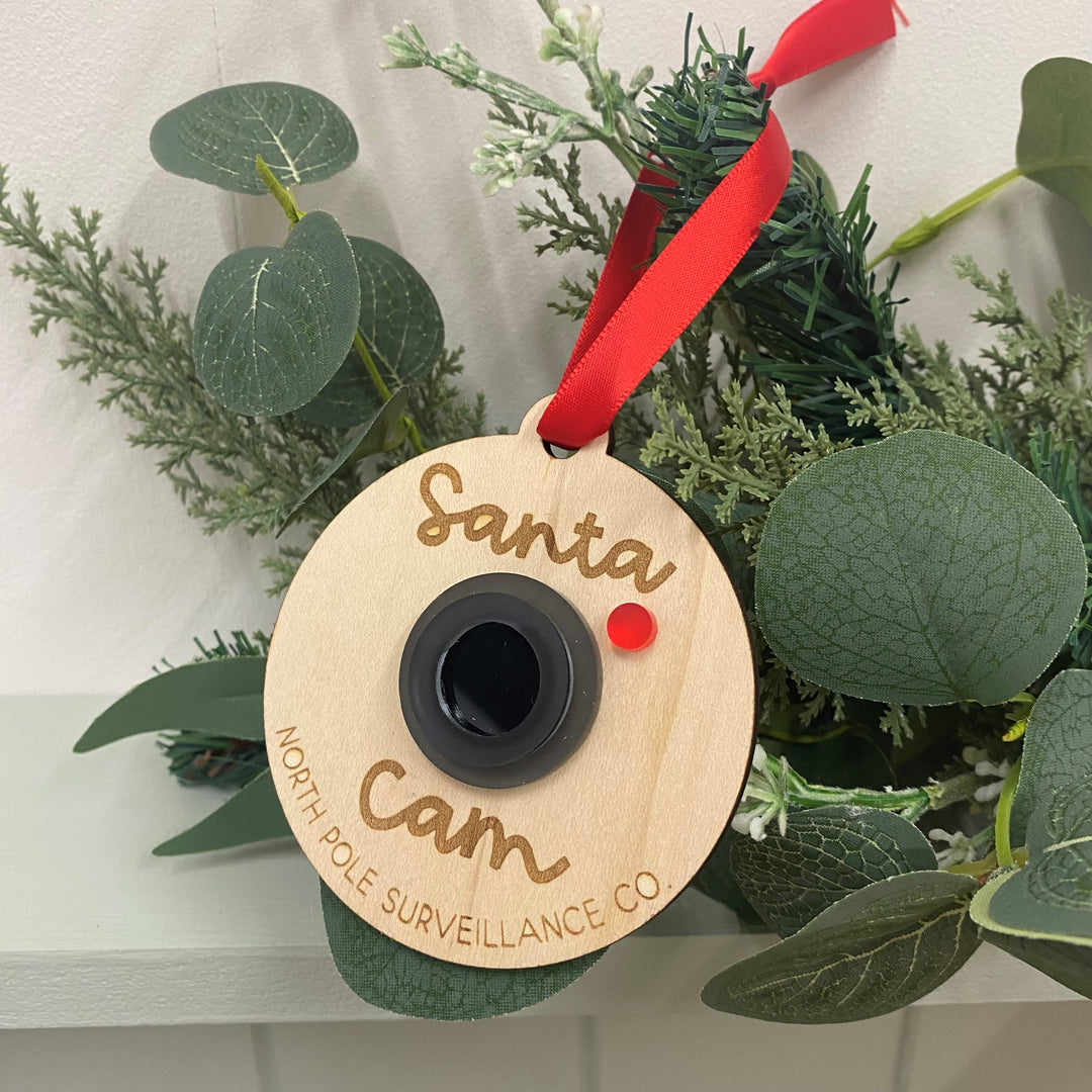 Cottonhead Monkeys - Wooden Tree Decoration - Santa Cam - Mabel & Fox