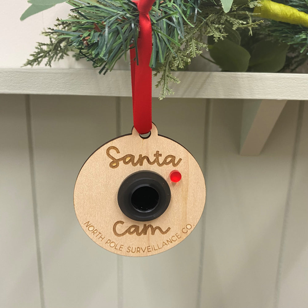 Cottonhead Monkeys - Wooden Tree Decoration - Santa Cam - Mabel & Fox