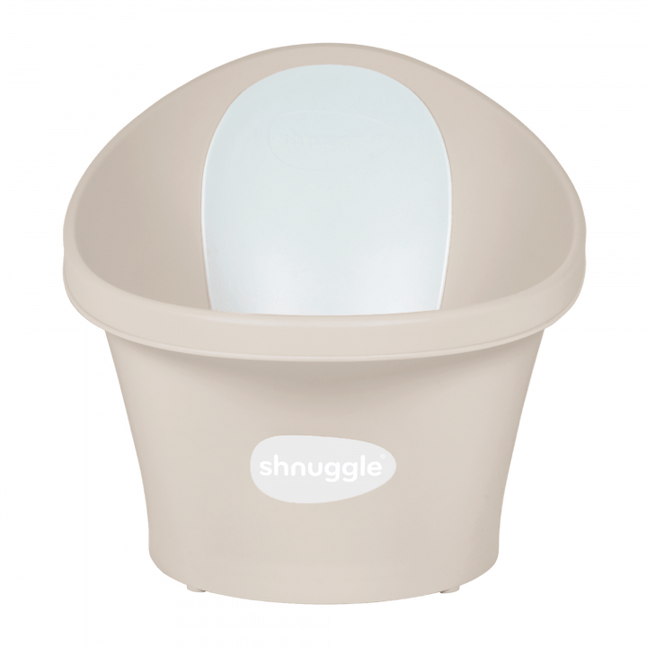 Shnuggle Baby Bath With Plug & Foam Backrest - Taupe - Mabel & Fox