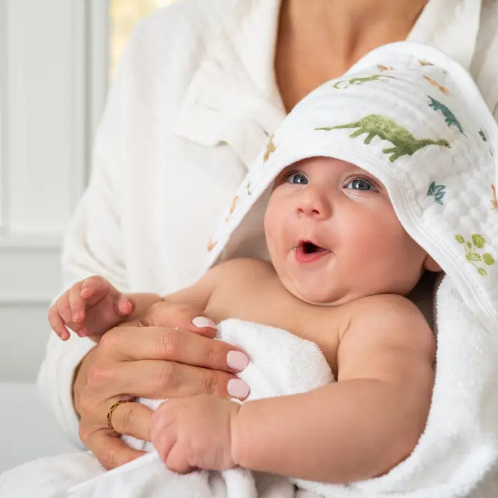 Aden + Anais - Hooded Towel - Dinosaur Jungle - Mabel & Fox