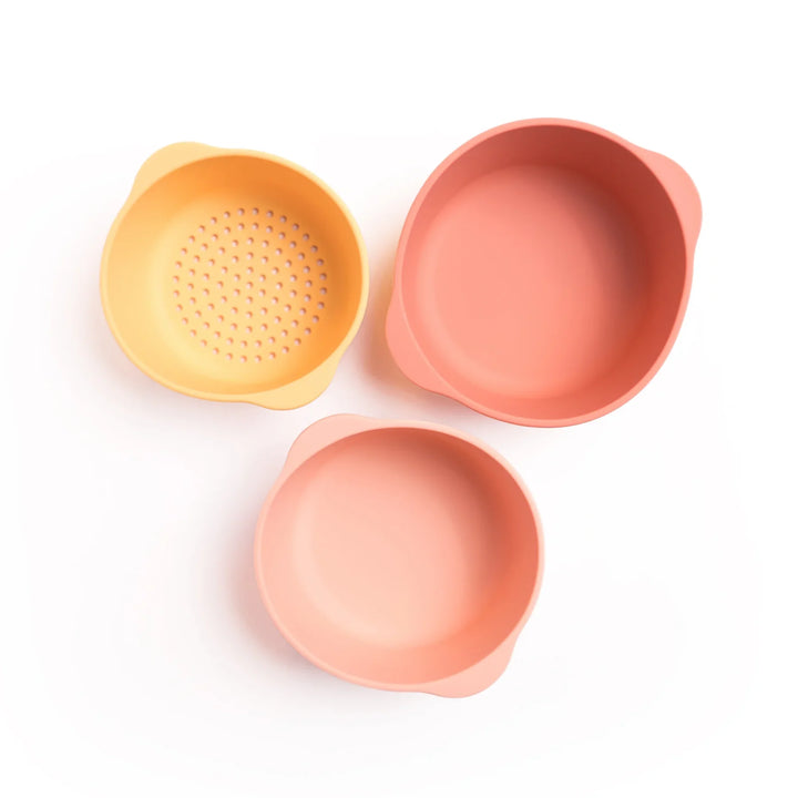Inspire My Play - Nesting Bowl Set - Coral/Yellow - Mabel & Fox
