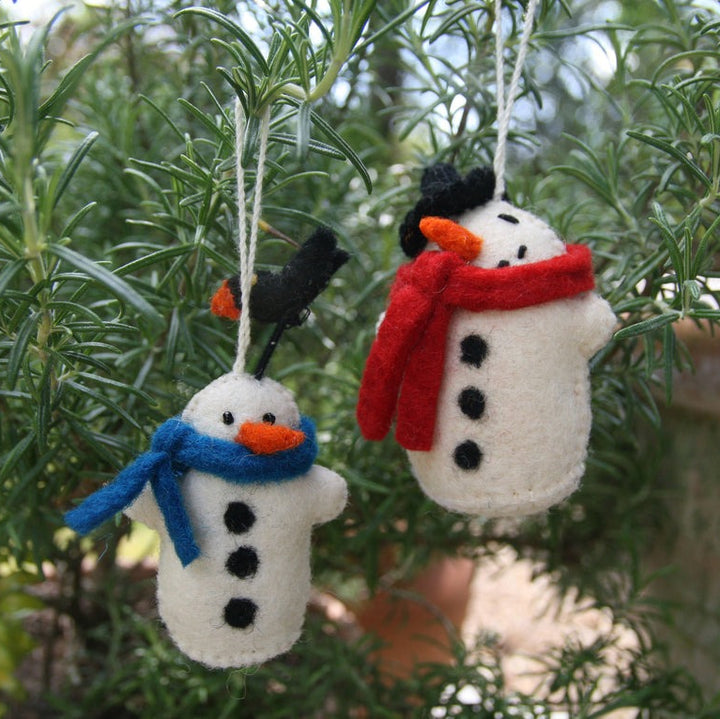 Fiona Walker - Christmas Decoration - Snowman with Blue Scarf - Mabel & Fox