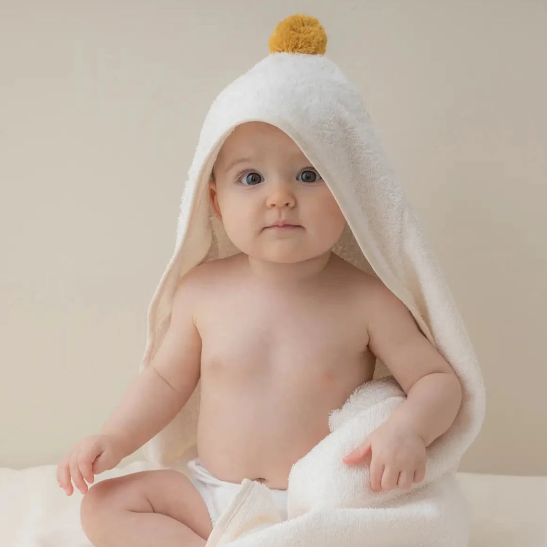Nobodinoz- So Cute Baby bath Cape -Natural