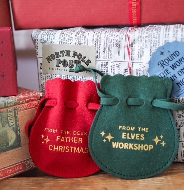 Soch & Co - Velvet Pouch - From the Desk Of Father Christmas - Mabel & Fox