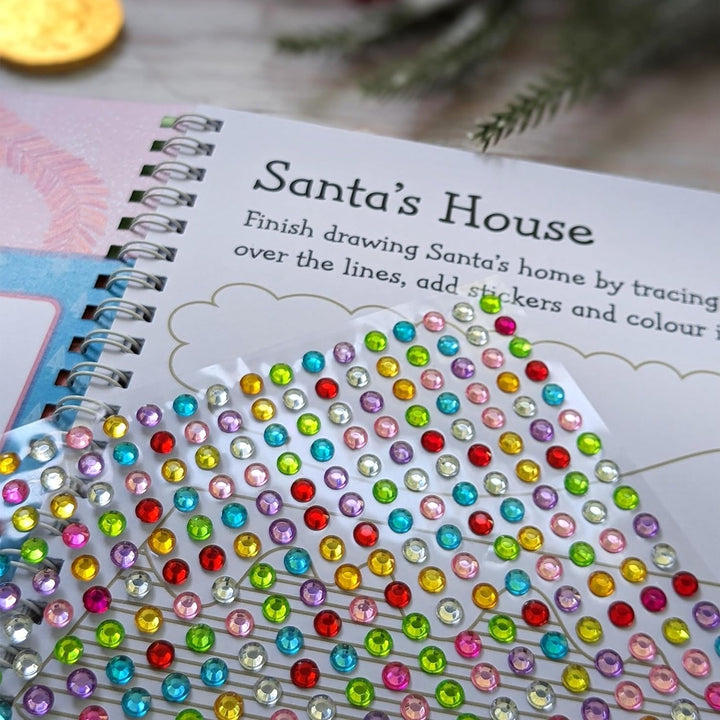 Sparkly Santa - Gem Art Activity Book - Mabel & Fox