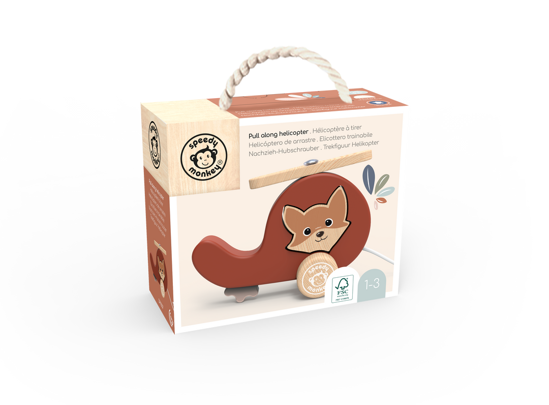 Speedy Monkey - Pull Along Helicopter - Mabel & Fox