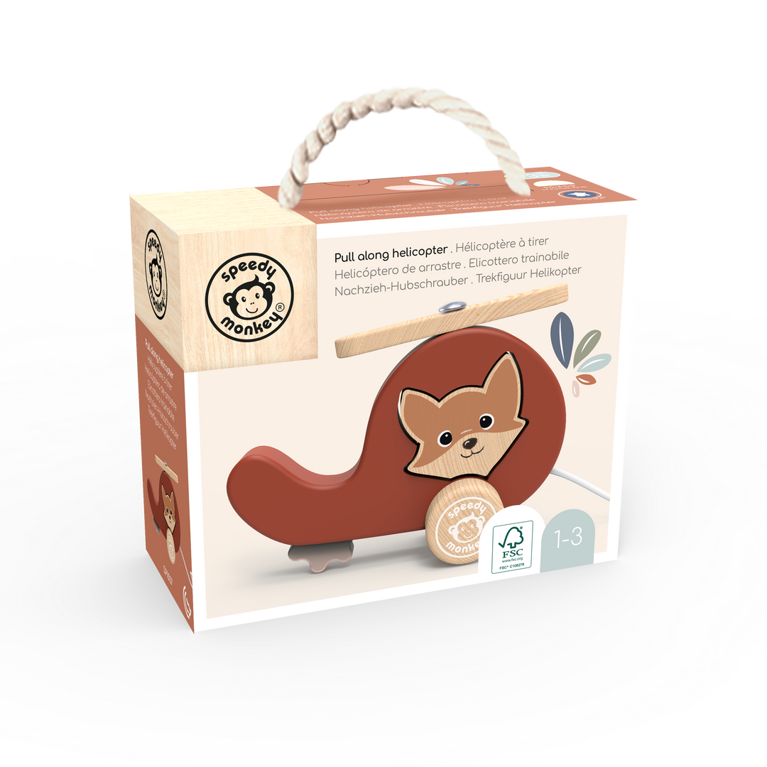 Speedy Monkey - Pull Along Helicopter - Mabel & Fox
