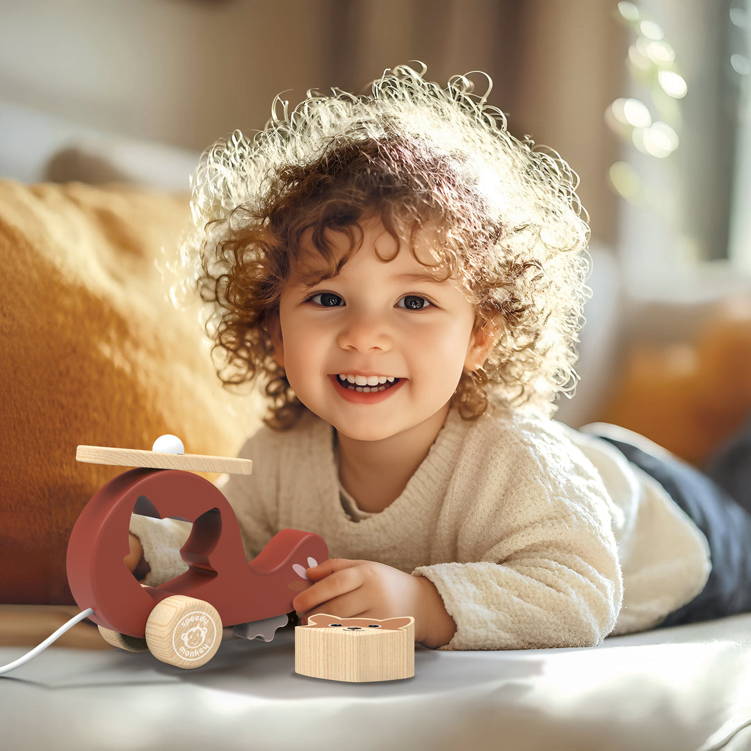 Speedy Monkey - Pull Along Helicopter - Mabel & Fox