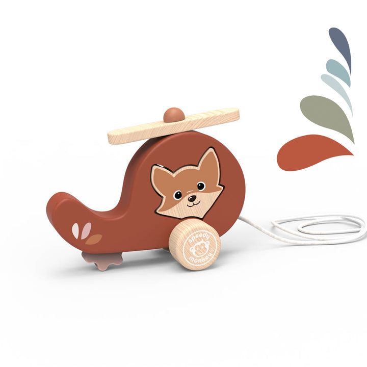 Speedy Monkey - Pull Along Helicopter - Mabel & Fox