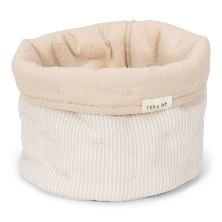 Little Dutch - Small Storage Basket - Pure Soft Beige Stripe