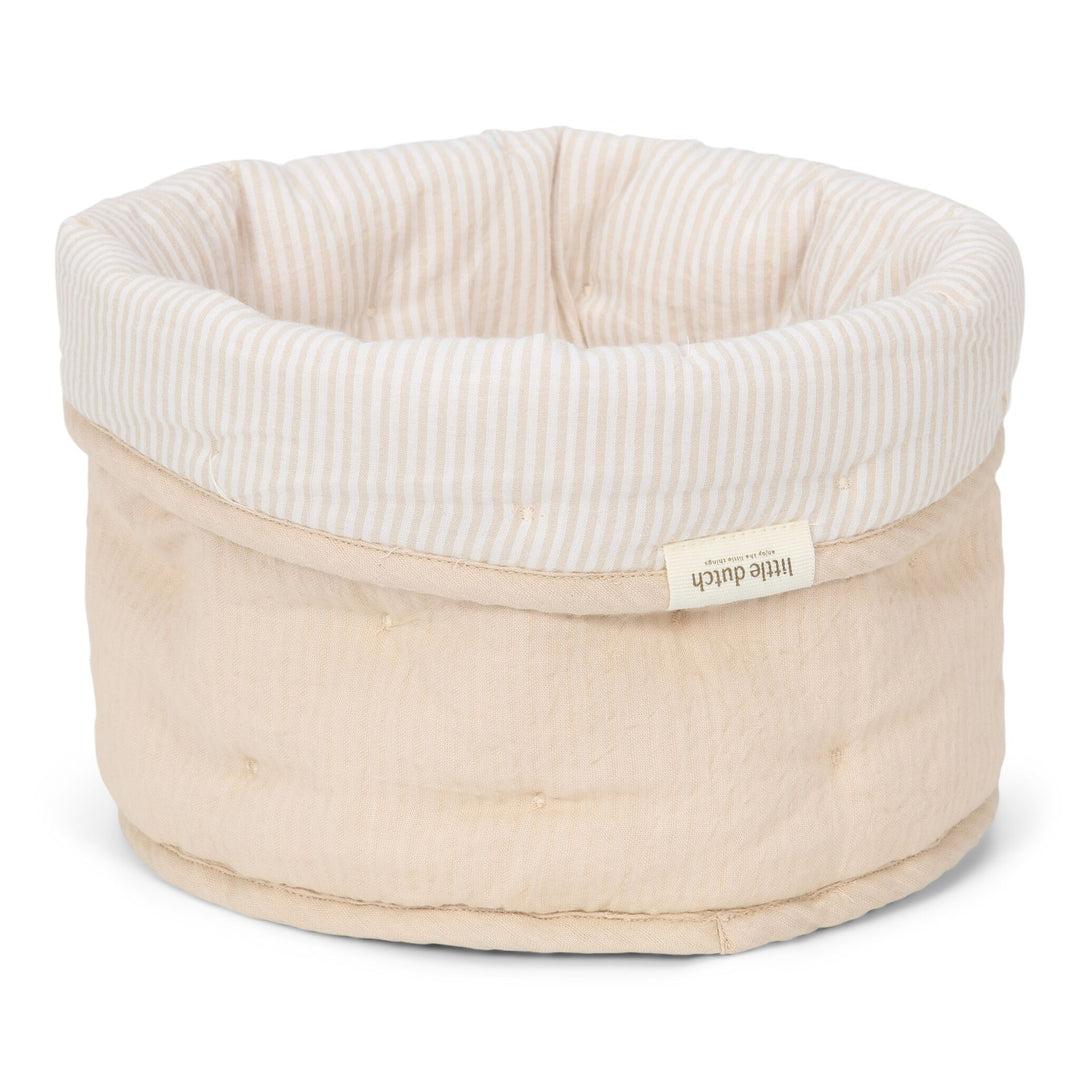 Little Dutch - Small Storage Basket - Pure Soft Beige Stripe
