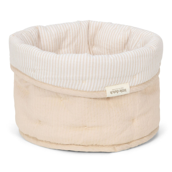 Little Dutch - Small Storage Basket - Pure Soft Beige Stripe