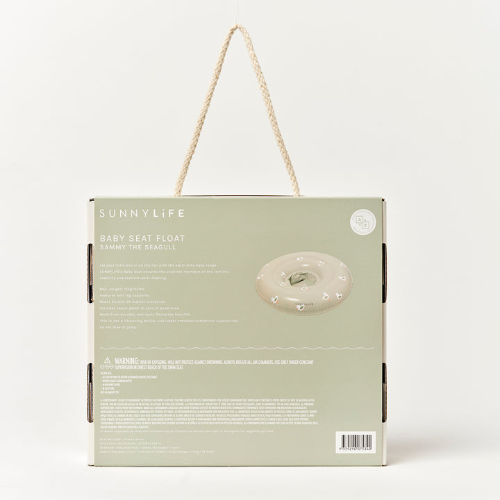 Sunnylife – Baby Seat Float – Sammy the Seagull Green - Mabel & Fox