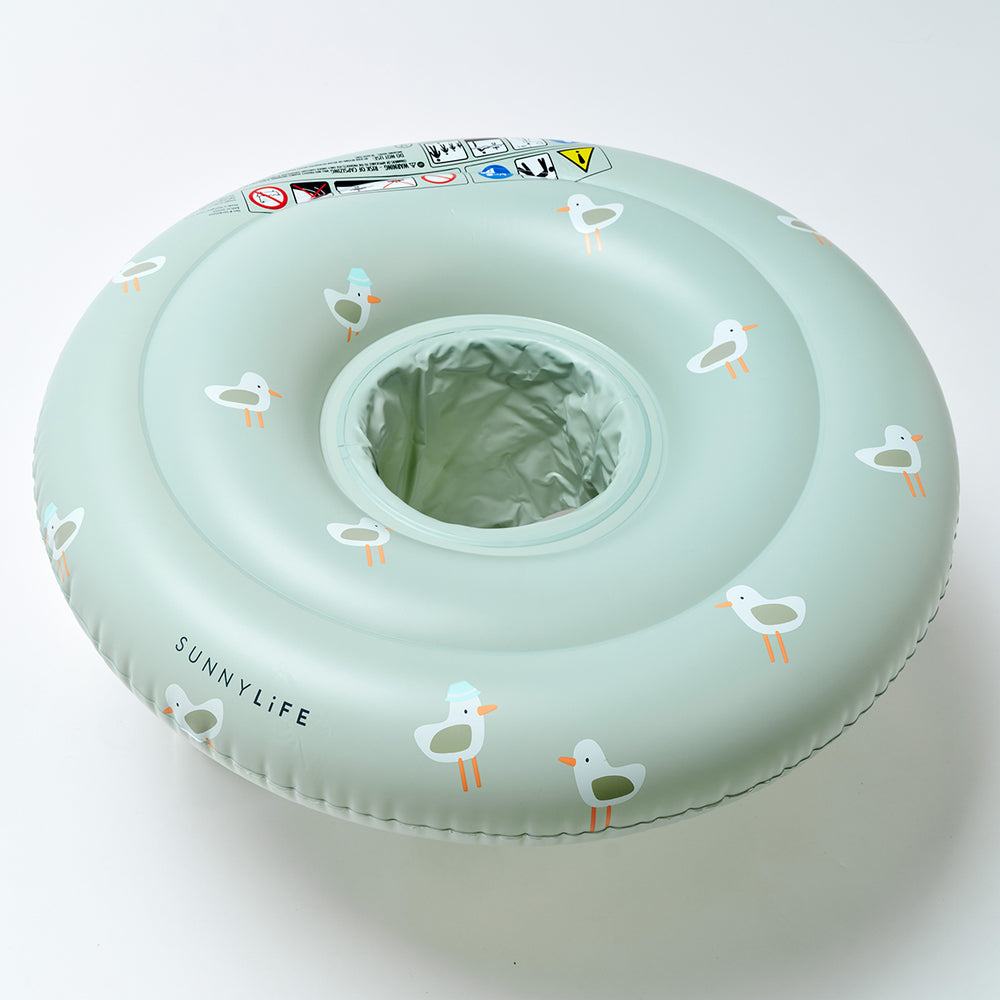 Sunnylife – Baby Seat Float – Sammy the Seagull Green - Mabel & Fox