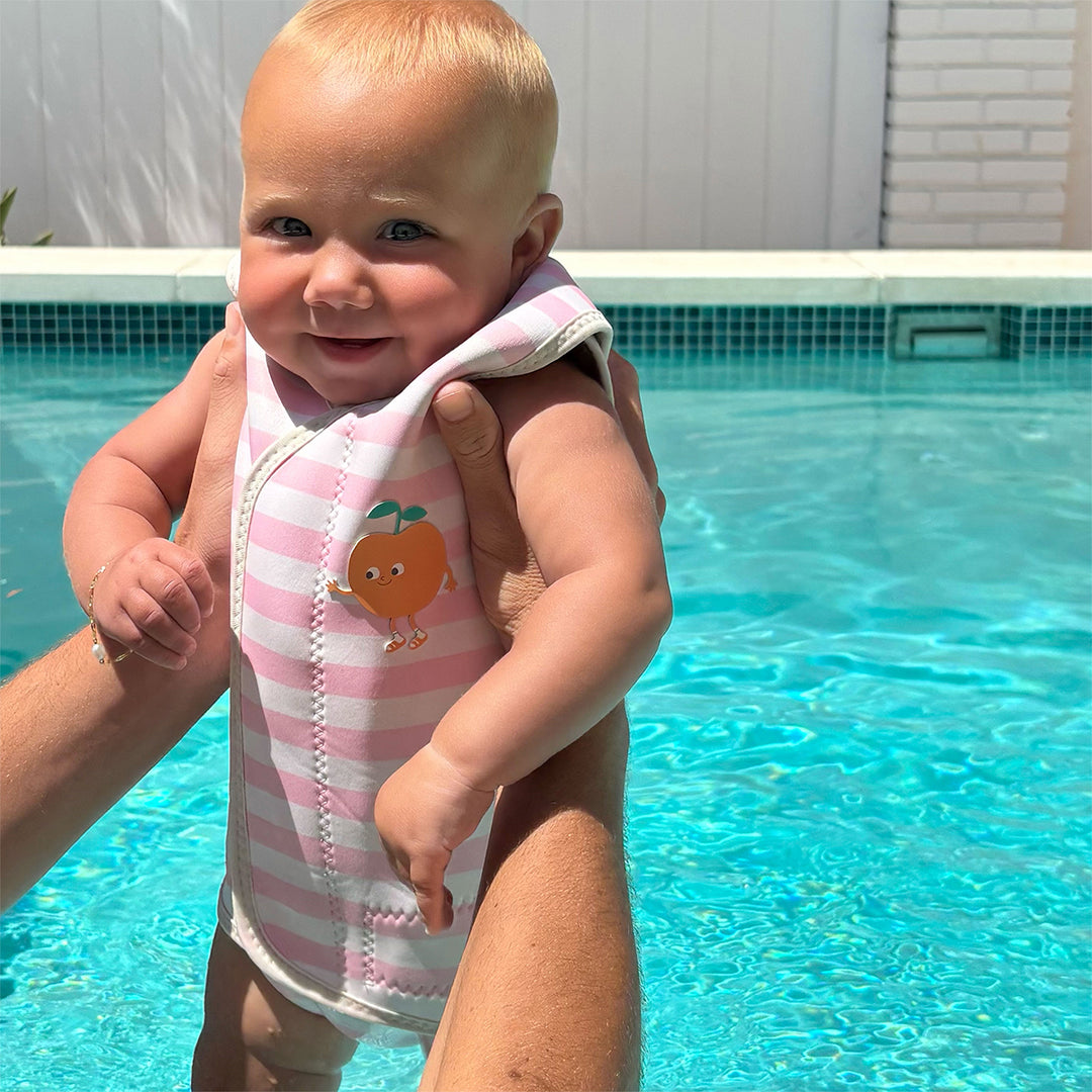 Sunnylife – Baby Wetsuit – Poppy the Peach Pink Stripe - Mabel & Fox