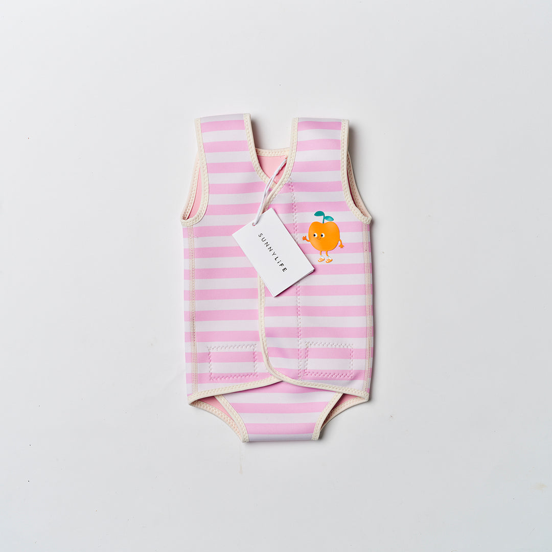 Sunnylife – Baby Wetsuit – Poppy the Peach Pink Stripe - Mabel & Fox