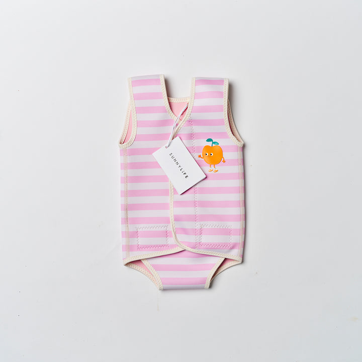 Sunnylife – Baby Wetsuit – Poppy the Peach Pink Stripe - Mabel & Fox