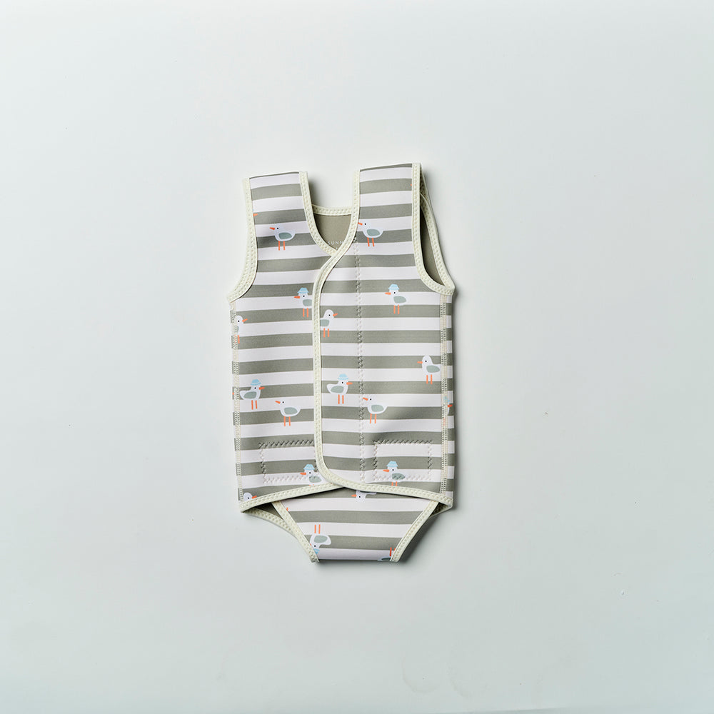 Sunnylife – Baby Wetsuit – Sammy the Seagull Green Stripe - Mabel & Fox