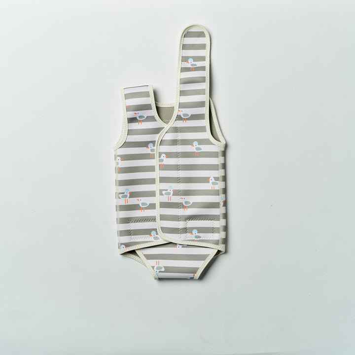 Sunnylife – Baby Wetsuit – Sammy the Seagull Green Stripe - Mabel & Fox