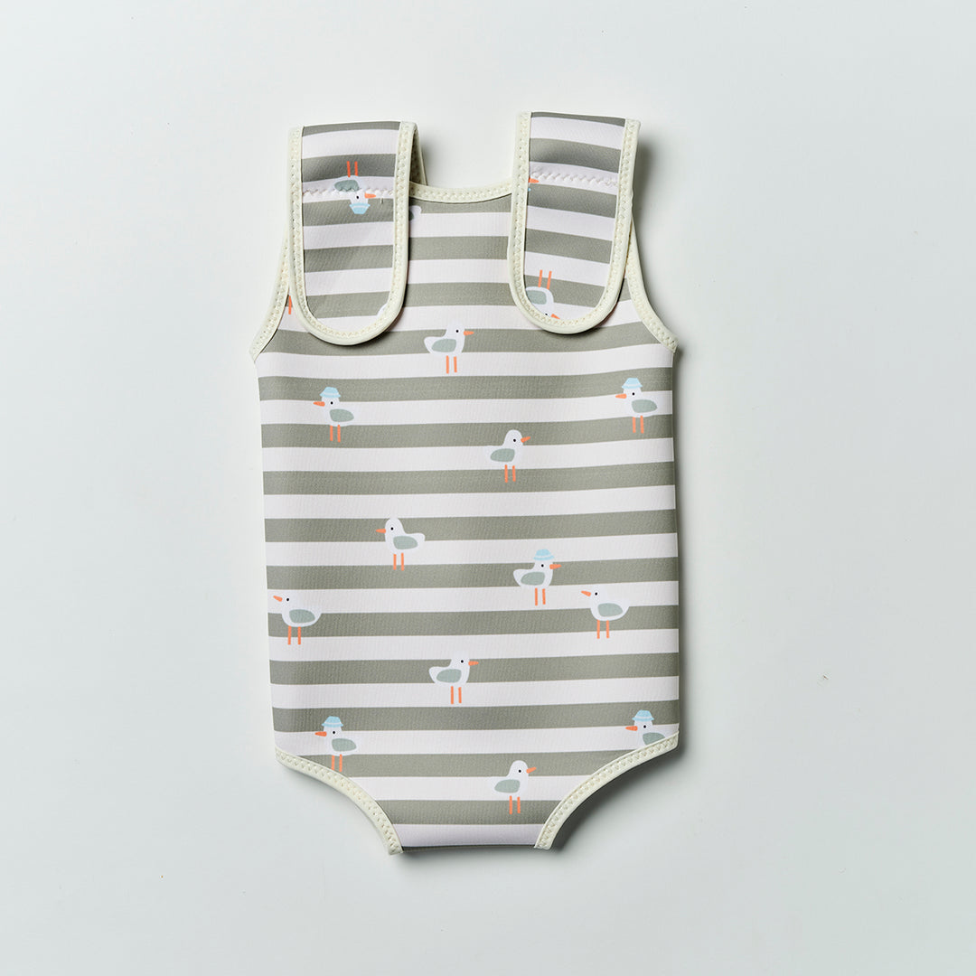 Sunnylife – Baby Wetsuit – Sammy the Seagull Green Stripe - Mabel & Fox