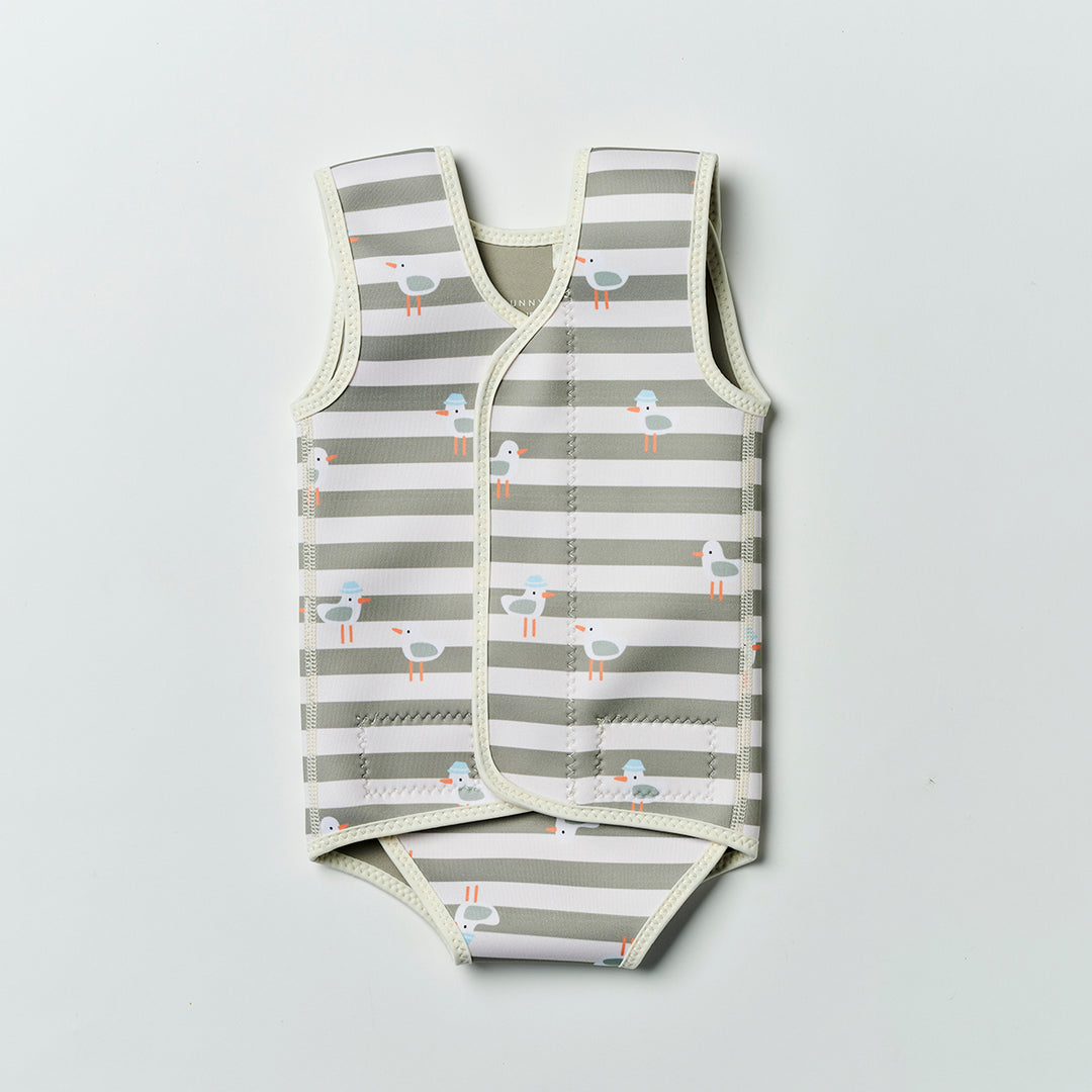 Sunnylife – Baby Wetsuit – Sammy the Seagull Green Stripe - Mabel & Fox