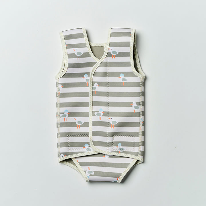 Sunnylife – Baby Wetsuit – Sammy the Seagull Green Stripe - Mabel & Fox