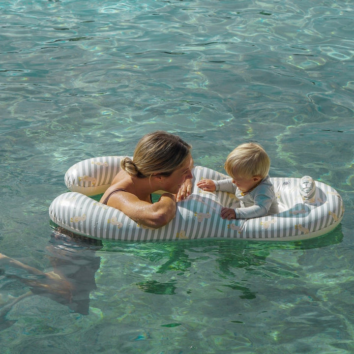 Sunnylife – Float Together Baby Seat – Duck Sage Stripe - Mabel & Fox