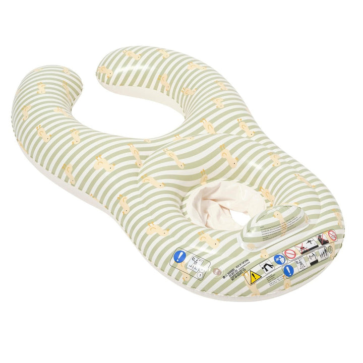 Sunnylife – Float Together Baby Seat – Duck Sage Stripe - Mabel & Fox