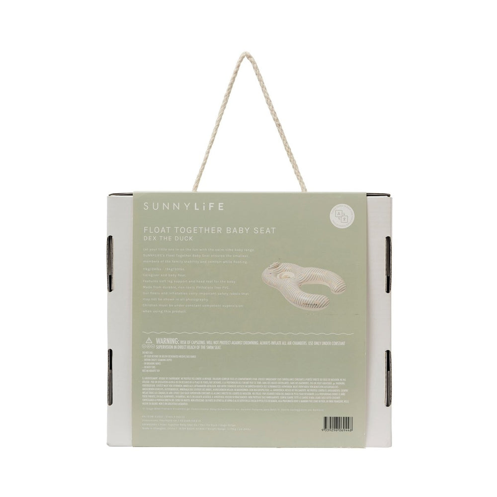 Sunnylife – Float Together Baby Seat – Duck Sage Stripe - Mabel & Fox