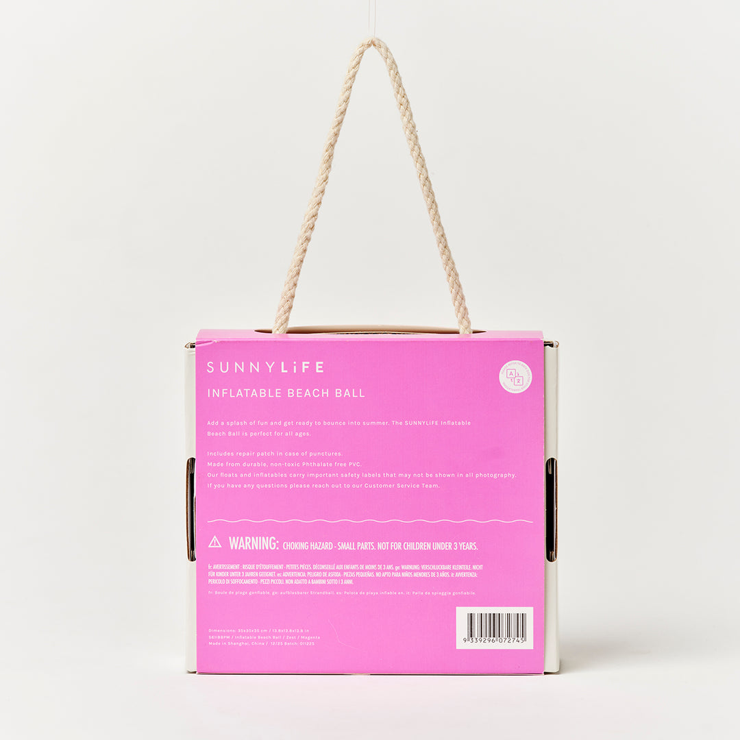 Sunnylife – Inflatable Beach Ball – Zest Magenta - Mabel & Fox