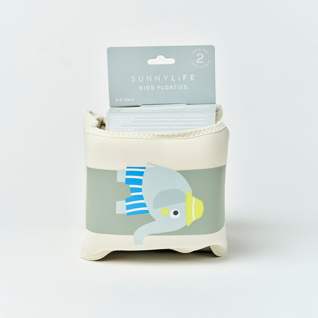 Sunnylife – Kids Floaties – Eli the Elephant Green Stripe - Mabel & Fox
