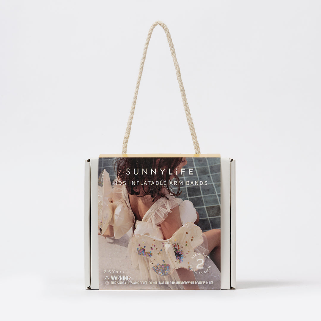 Sunnylife – Kids Inflatable Arm Bands – Cotton Candy Glitter - Mabel & Fox