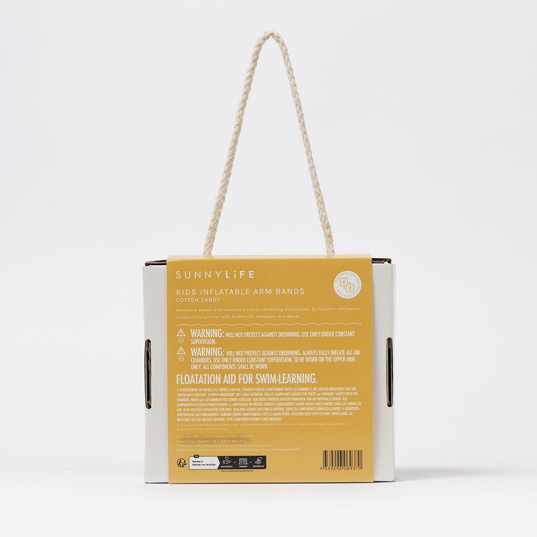 Sunnylife – Kids Inflatable Arm Bands – Cotton Candy Glitter - Mabel & Fox