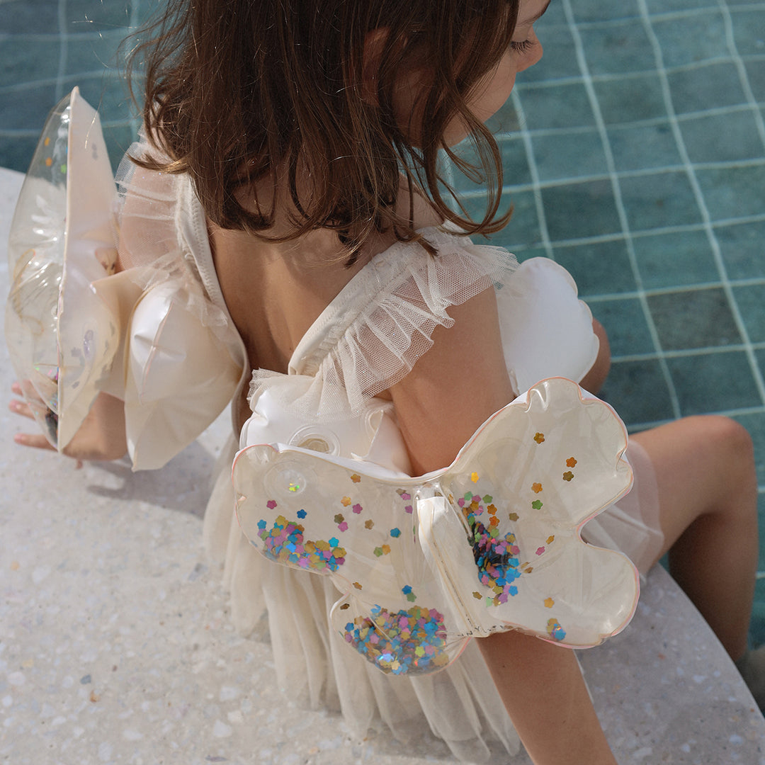 Sunnylife – Kids Inflatable Arm Bands – Cotton Candy Glitter - Mabel & Fox