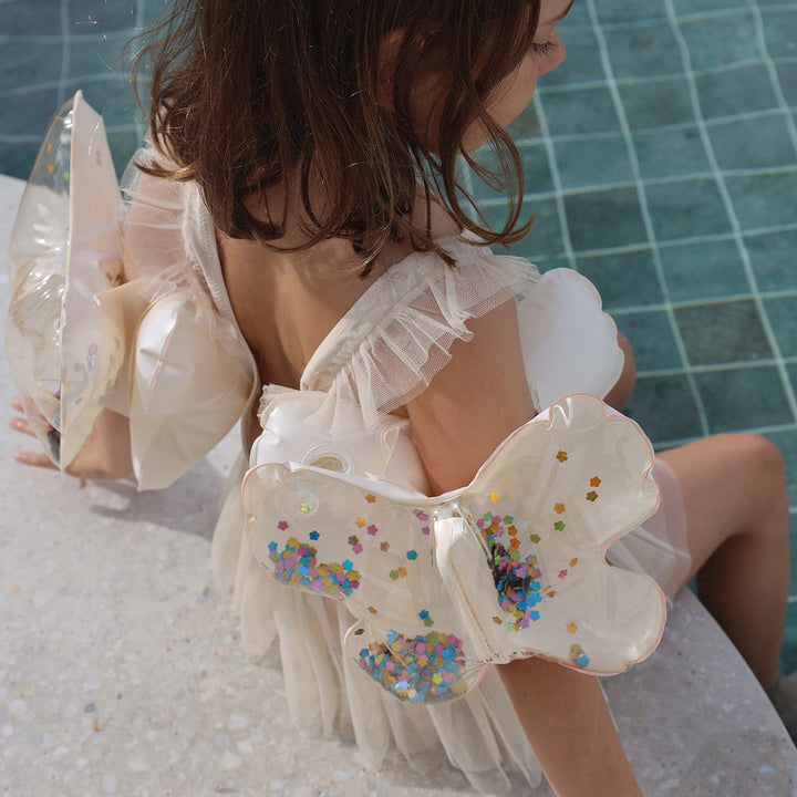 Sunnylife – Kids Inflatable Arm Bands – Cotton Candy Glitter - Mabel & Fox