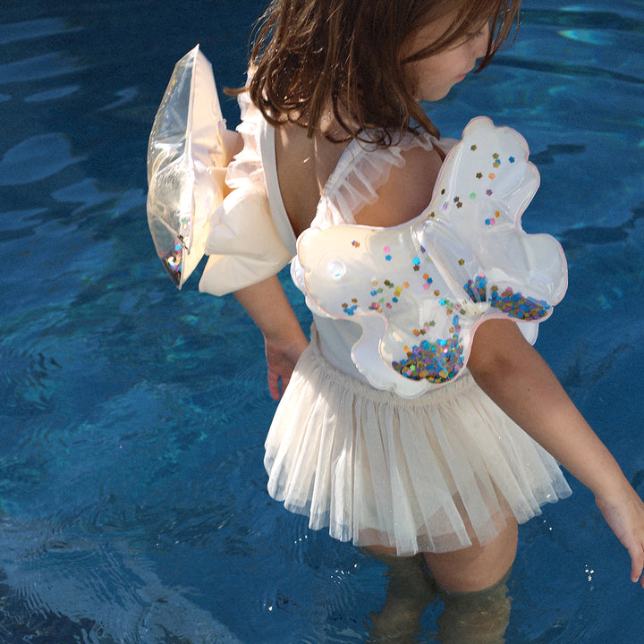 Sunnylife – Kids Inflatable Arm Bands – Cotton Candy Glitter - Mabel & Fox