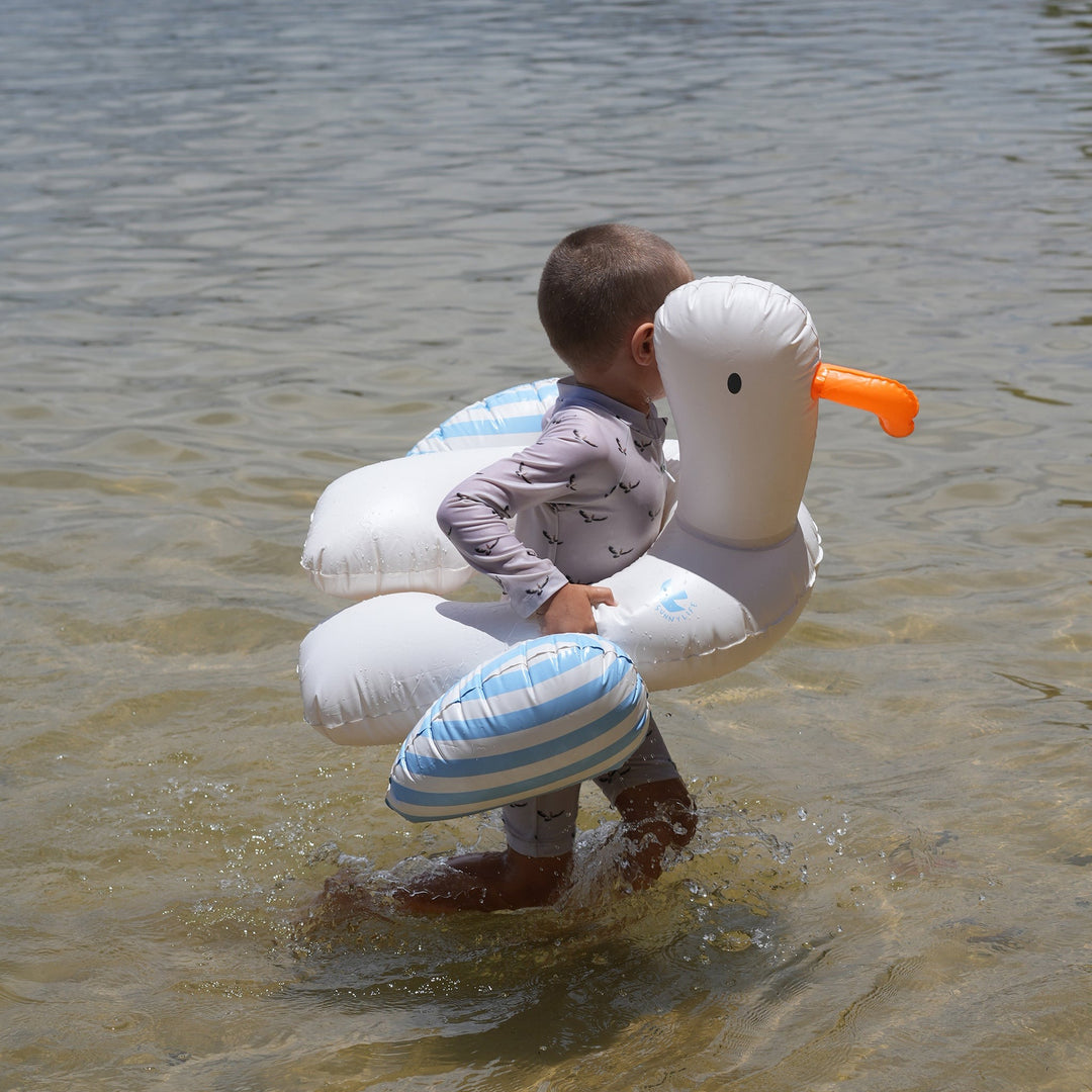 Sunnylife - Kids Pool Ring - Sid the Seagull - Blue Stripe - Mabel & Fox