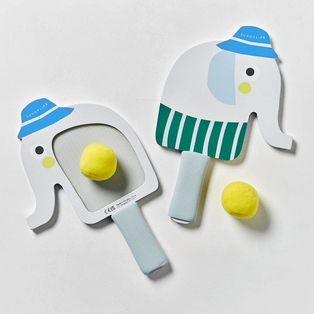 Sunnylife – Kids Velcro Beach Bats – Eli the Elephant - Mabel & Fox