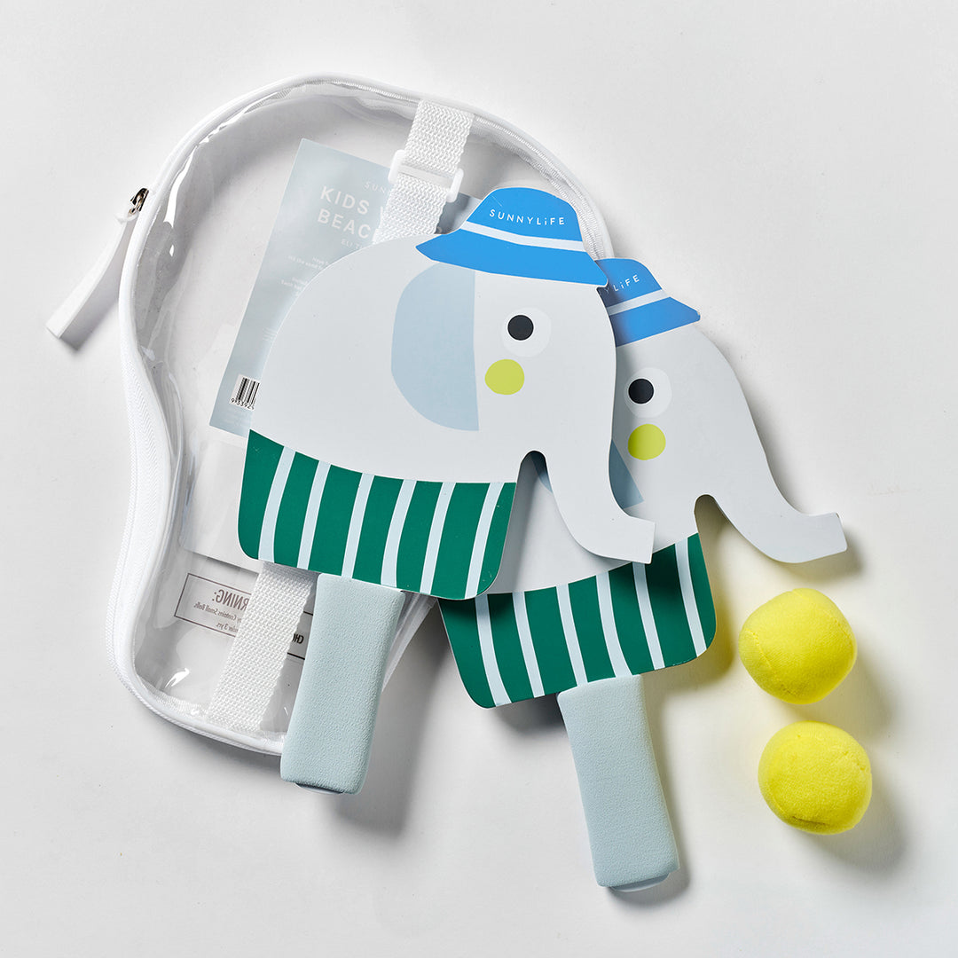 Sunnylife – Kids Velcro Beach Bats – Eli the Elephant - Mabel & Fox