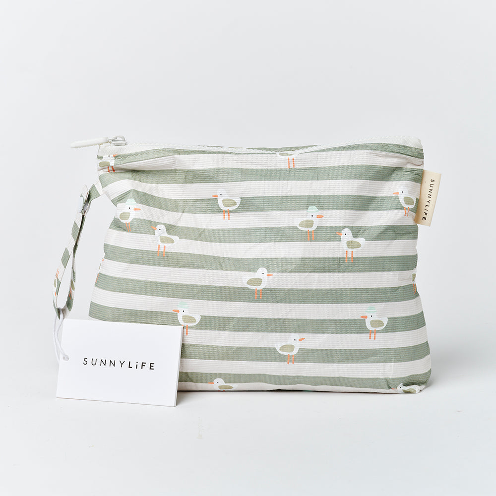 Sunnylife – Kids Wet Bag – Sammy the Seagull Green Stripe - Mabel & Fox