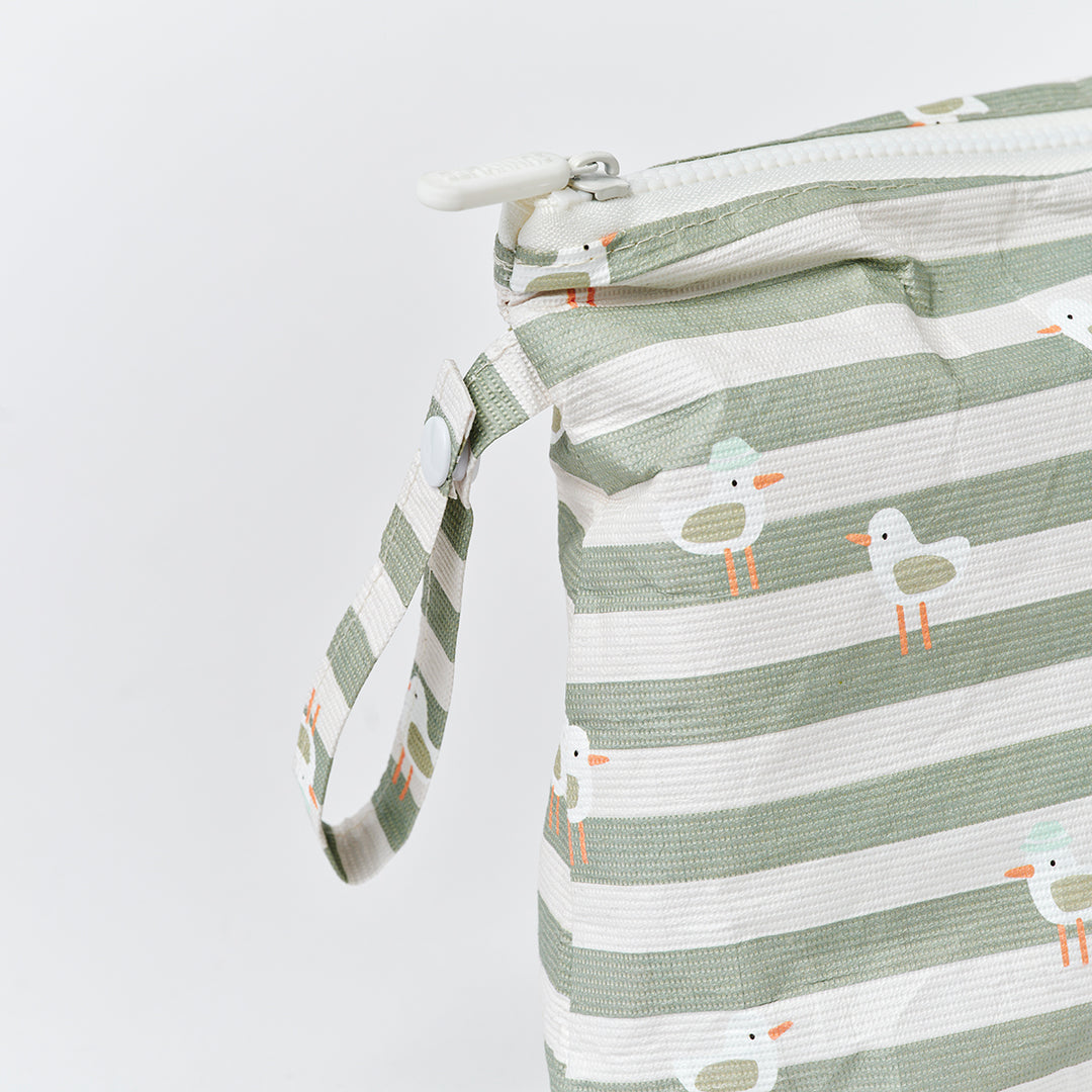 Sunnylife – Kids Wet Bag – Sammy the Seagull Green Stripe - Mabel & Fox