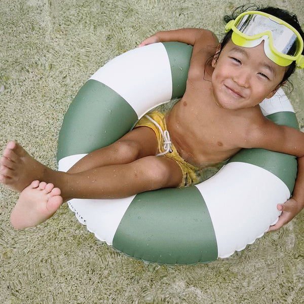 Sunnylife – Mini Tube Pool Ring – Olive Stripe - Mabel & Fox