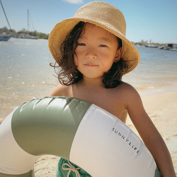 Sunnylife – Mini Tube Pool Ring – Olive Stripe - Mabel & Fox