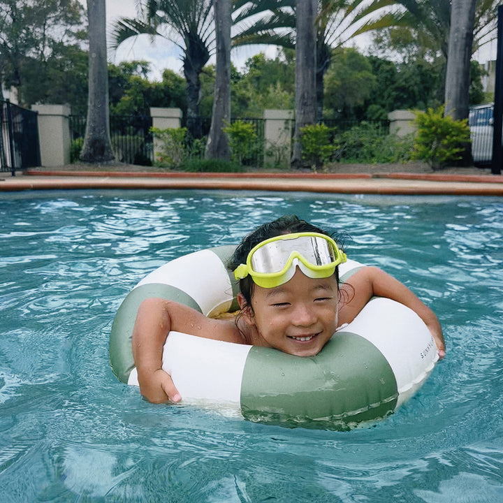 Sunnylife – Mini Tube Pool Ring – Olive Stripe - Mabel & Fox