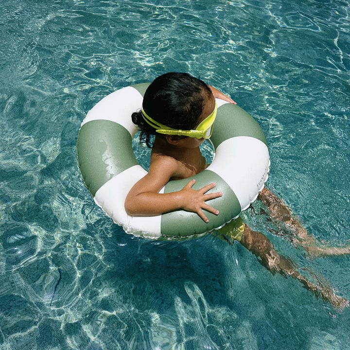 Sunnylife – Mini Tube Pool Ring – Olive Stripe - Mabel & Fox