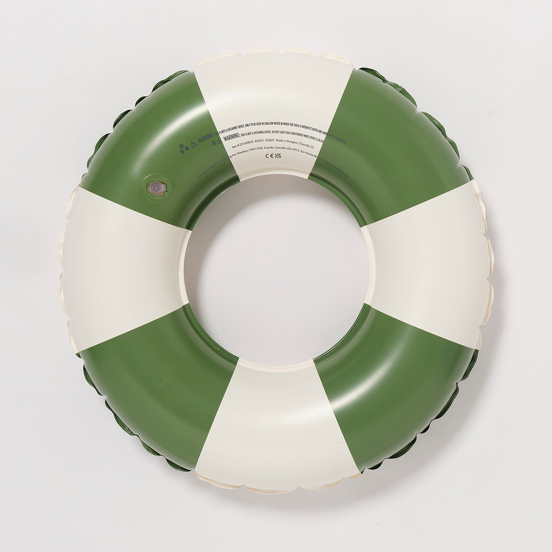 Sunnylife – Mini Tube Pool Ring – Olive Stripe - Mabel & Fox