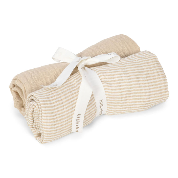 Little Dutch - Swaddle Muslin Set - Pure Soft Beige (2 Pack)